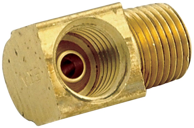 Allstar Performance Fitting, Adapter, 90 Degree, 3/8-24 in Inverted Flare Female to 1/8 in NPT Male, Brass, Natural, 3/16 in Hardline, Set of 4